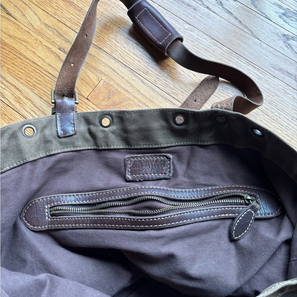 Ralph Lauren Leather and Canvas Tote Bag - Picture 3 of 9
